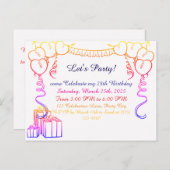 シンプル誕生日招待状はがき ポストカード (正面/裏面)