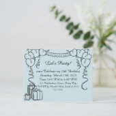 シンプル誕生日招待状 ポストカード (スタンド正面)