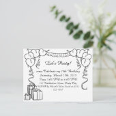 シンプル誕生日招待状 ポストカード (スタンド正面)