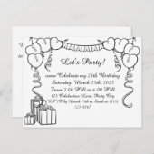 シンプル誕生日招待状 ポストカード (正面/裏面)