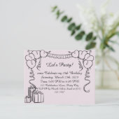 シンプル誕生日招待状 ポストカード (スタンド正面)