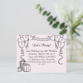 シンプル誕生日招待状 ポストカード (スタンド正面)