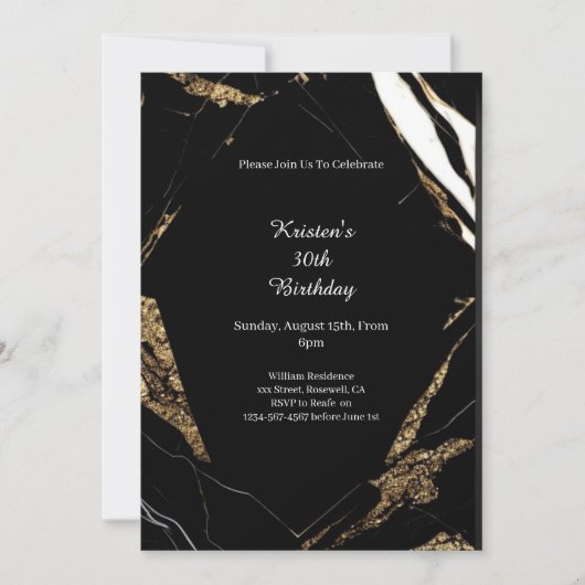 シンプル誕生日招待状 招待状 (正面)