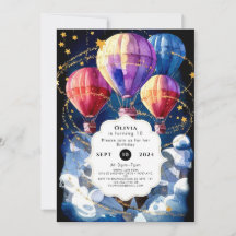 シンプル誕生日雲ホットエアバルーン