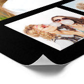 シンプル誕生日33フォトコラージュカスタム文字色 ポスター (角)