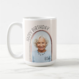シンプル誕生日80thバラアーチ写真ギフト コーヒーマグカップ