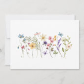 シンプル誕生統計フォトワイルドフラワーズ生まれたばかりのベビー 案内状 (裏面)