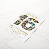 シンプル誰が16フォトコラージュの誕生日を見て10代のる 箔招待状 (回転した状態)