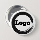 シンプル販売促進スモールビジネスブランドブラックロゴ 缶バッジ (正面&裏面)