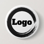 シンプル販売促進スモールビジネスブランドブラックロゴ 缶バッジ (正面)