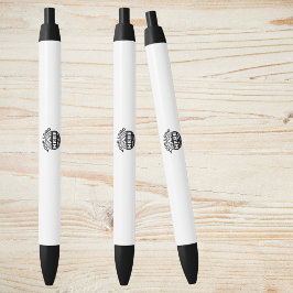 シンプル販売促進ロゴ 青ボールペン