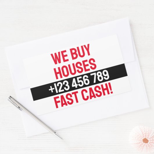 シンプル買実在財団投資事業Weハウス 長方形シール (封筒)