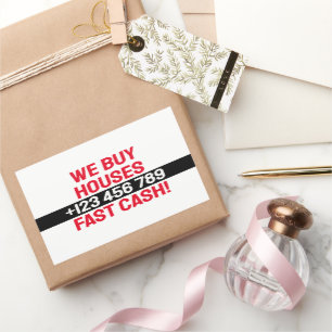 シンプル買実在財団投資事業Weハウス 長方形シール