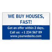 シンプル買実在Estate Investor Weハウス マグネット名刺 (正面)