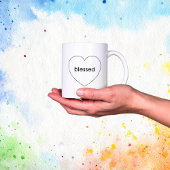 シンプル賛美ハート コーヒーマグカップ