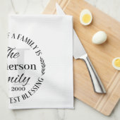 シンプル賛美姓モノグラム キッチンタオル (四つ折り)