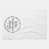 シンプル賛美姓モノグラム キッチンタオル (横)