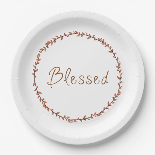 シンプル賛美秋リース ペーパープレート (正面)