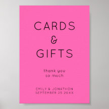 シンプル贈り物とカードホットピンク結婚のサイン