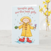 シンプル贈り物 – グリーティングカード (黄色い花)