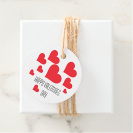 シンプル赤いハートかわいいホワイトバレンタインデー フェイバータグ