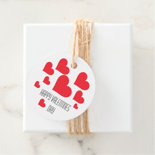 シンプル赤いハートかわいいホワイトバレンタインデー フェイバータグ (インサイチュ)