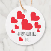 シンプル赤いハートかわいいホワイトバレンタインデー フェイバータグ (正面)