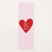 シンプル赤いハートとお母さ最高のん母の日 ヨガマット (正面)