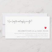 シンプル赤いハートスミニマルクリプト婚約招待状 サンキューカード (正面)