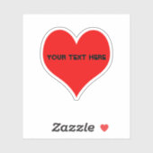 シンプル赤いハートデザイン シール (シート)