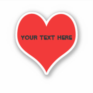 シンプル赤いハートデザイン シール