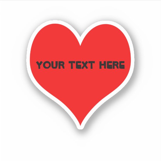シンプル赤いハートデザイン シール (正面)