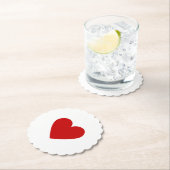 シンプル赤いハートホッモダンク愛ミニマル ペーパーコースター (インサイチュ)