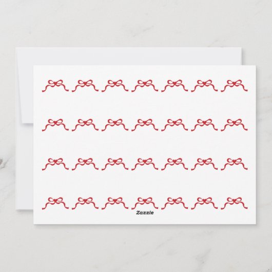 シンプル赤いハートボウハッピーバレンタインデー写真 シーズンカード (裏面)