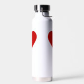 シンプル赤いハートラヴモダンシックミニマルホワイト ウォーターボトル (左面)