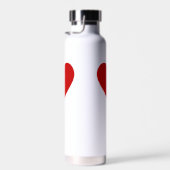 シンプル赤いハートラヴモダンシックミニマルホワイト ウォーターボトル (右面)