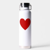 シンプル赤いハートラヴモダンシックミニマルホワイト ウォーターボトル (背面)