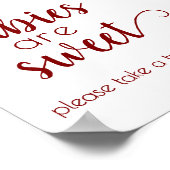 シンプル赤いベビーは甘い | キャンディアップルシャワー ポスター (角)