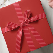 シンプル赤お洒落可愛いクラシックストライプの柄 サテンリボン