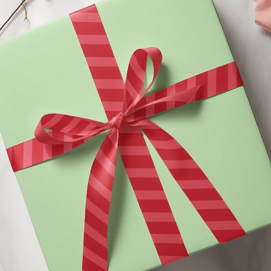 シンプル赤お洒落可愛いクラシックストライプの柄 サテンリボン