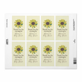 シンプル赤ちゃんシャワーひまわり緑 ラベル