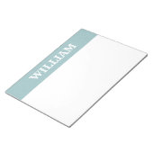 シンプル赤ちゃんパーソナライズされたブルー名ストライプ ノートパッド (アングル)