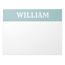 シンプル赤ちゃんパーソナライズされたブルー名ストライプ ノートパッド