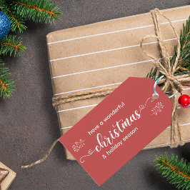 シンプル赤と白クリスマス ギフトタグ