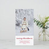 シンプル赤と白クリスマス | フォト シーズンカード (スタンド正面)