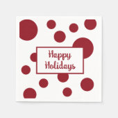 シンプル赤と白水玉模様 スタンダードカクテルナプキン (正面)