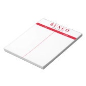 シンプル赤と白BuncoテーブルTally Notepad ノートパッド (回転)