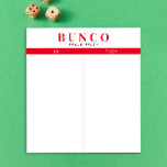 シンプル赤と白BuncoテーブルTally Notepad ノートパッド<br><div class="desc">スコアの人の集計のための各テーブルにシートを投げ保て、あなたのブンコゲームを合理化するためにこれらの準備ができて、簡単は2つの列と赤いアクセントの割り切りシートを使用する空白の。</div>