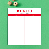 シンプル赤と白BuncoテーブルTally Notepad ノートパッド