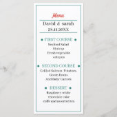 シンプル赤と緑のカスタマイズの結婚夕食 メニュー (正面)